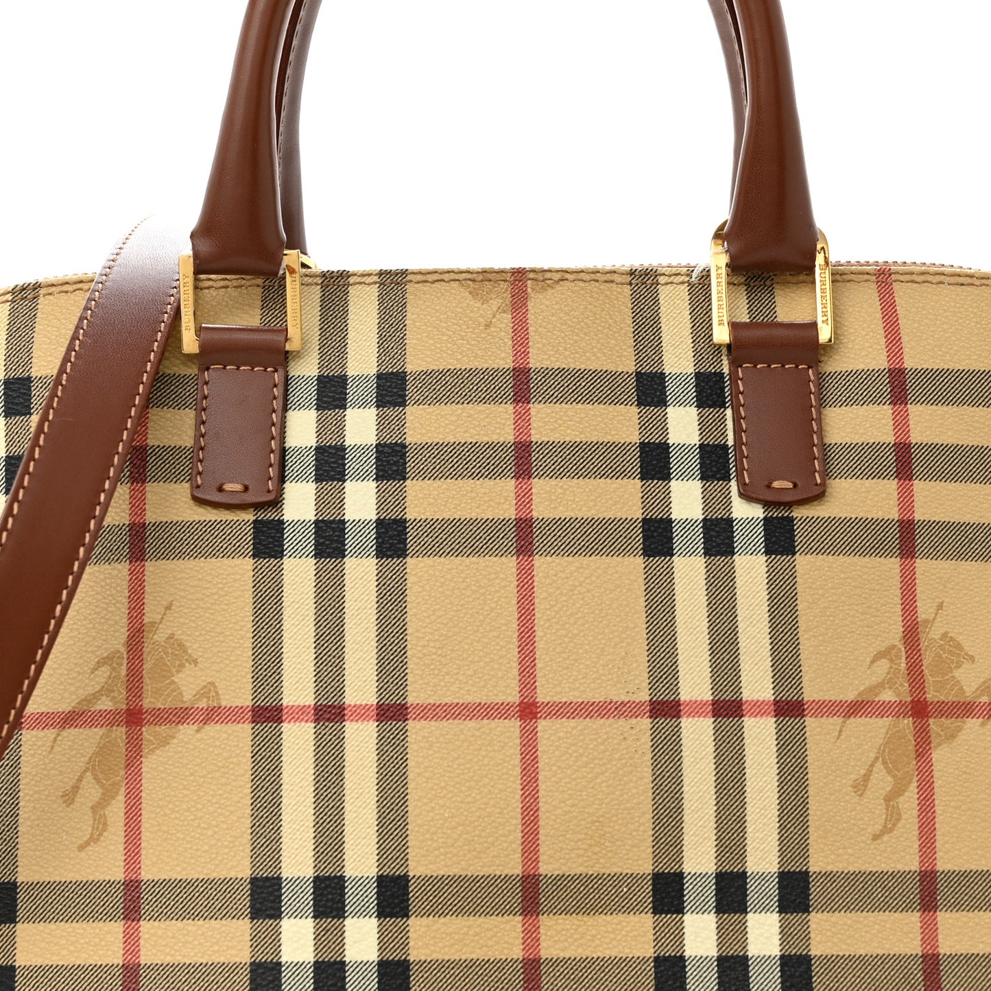 Haymarket Check Top Handle Crossbody Brown