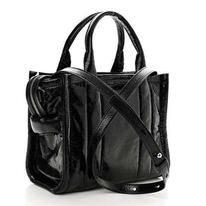 Marc Jacobs Shiny Crinkled Calfskin Small The Tote Bag Black 3 of 10