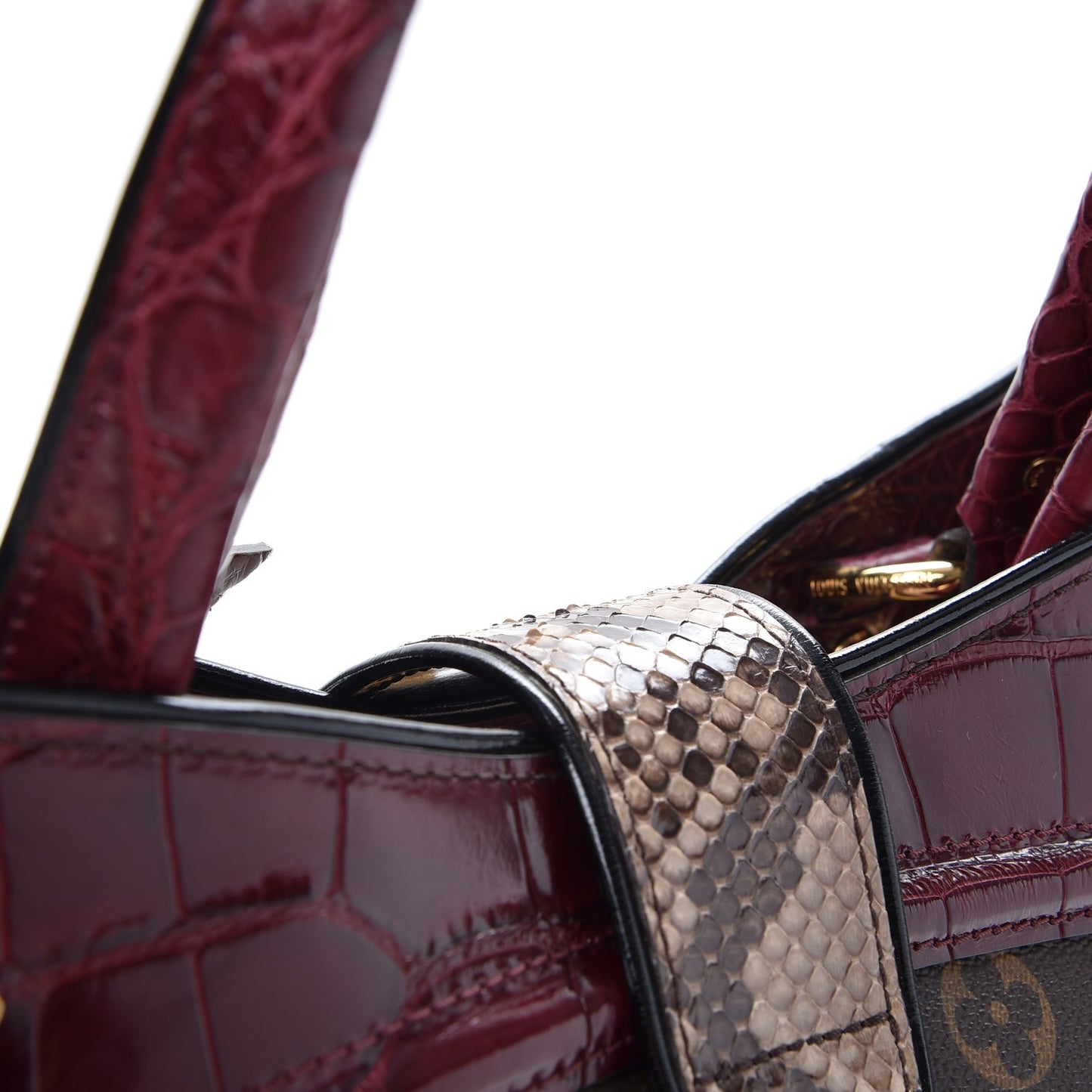 Monogram Python Alligator Monogramissime Exotic Shopper GM Bordeaux