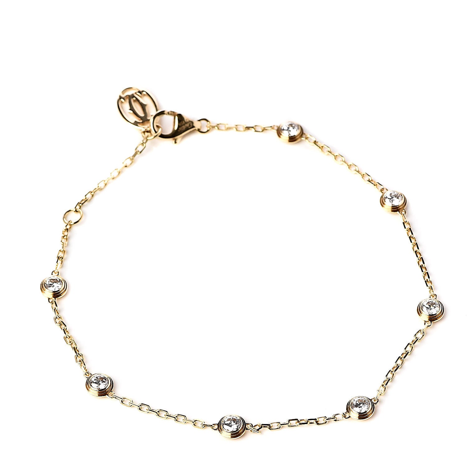 Cartier 18K Yellow Gold 7 Diamond D'Amour Station Bracelet 1 of 5