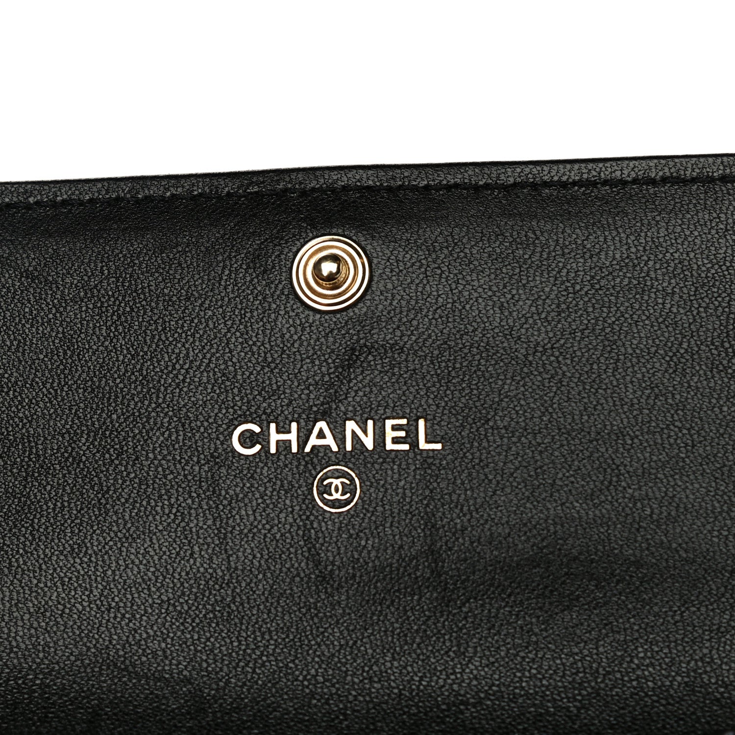Chanel Shiny Goatskin Quilted 19 Flap Coin Purse With Chain Black 6 of 14