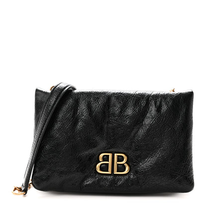 Balenciaga Arena Calfskin Medium Monaco Chain Shoulder Bag Black 1 of 10