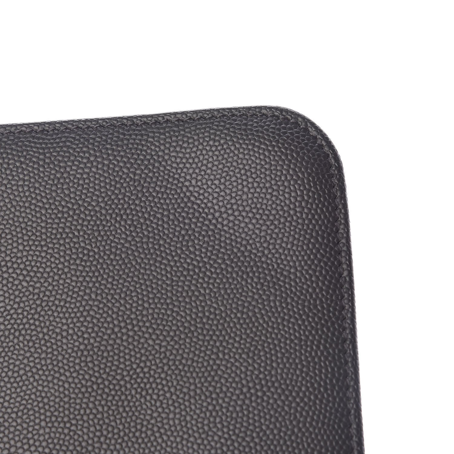 Saint Laurent Grain De Poudre Classic Zip Around Travel Wallet Coal 8 of 9