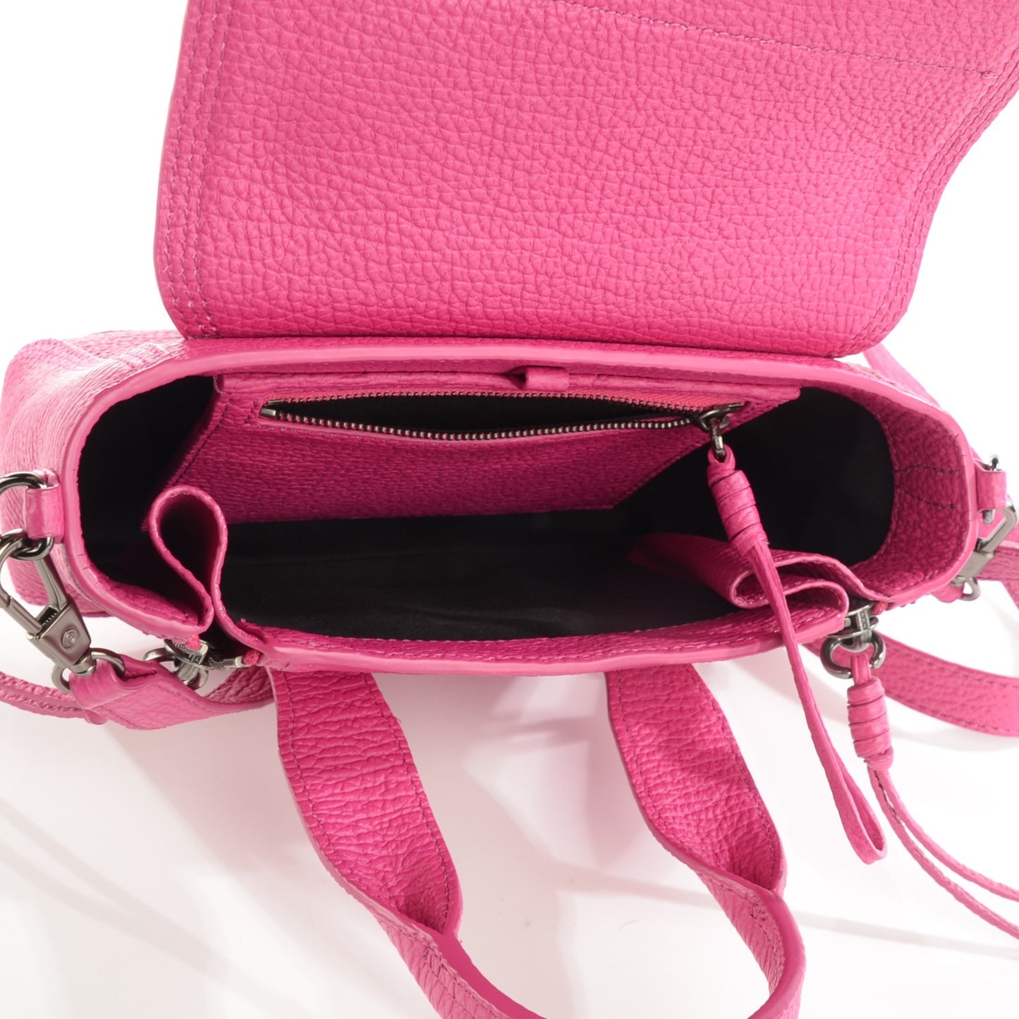 3.1 Textured Calfskin Mini Pashli Satchel Bright Fuchsia
