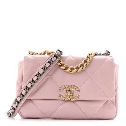 Chanel Lambskin Quilted Medium Chanel 19 Flap Light Pink 1 of 12