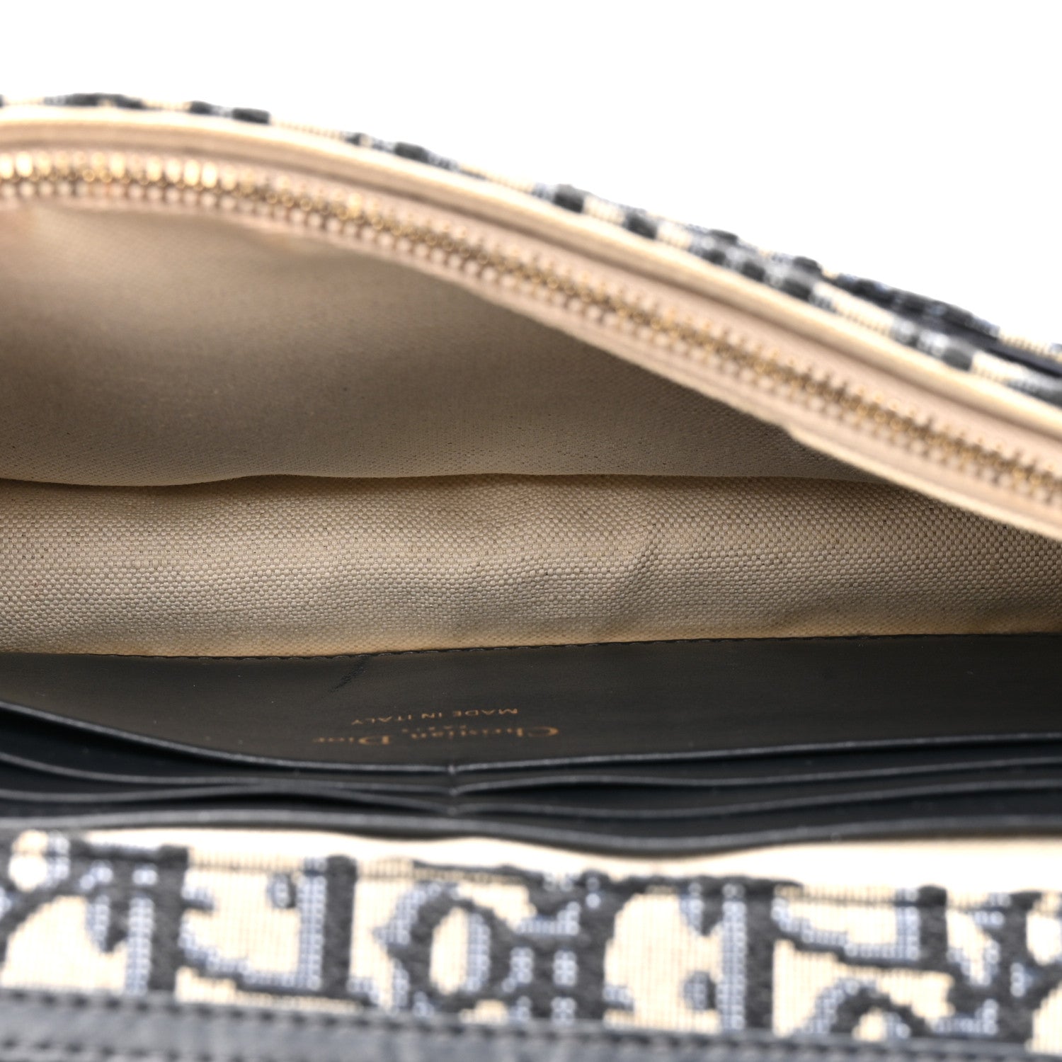 Christian Dior Oblique Saddle Chain Pouch Blue 5 of 12