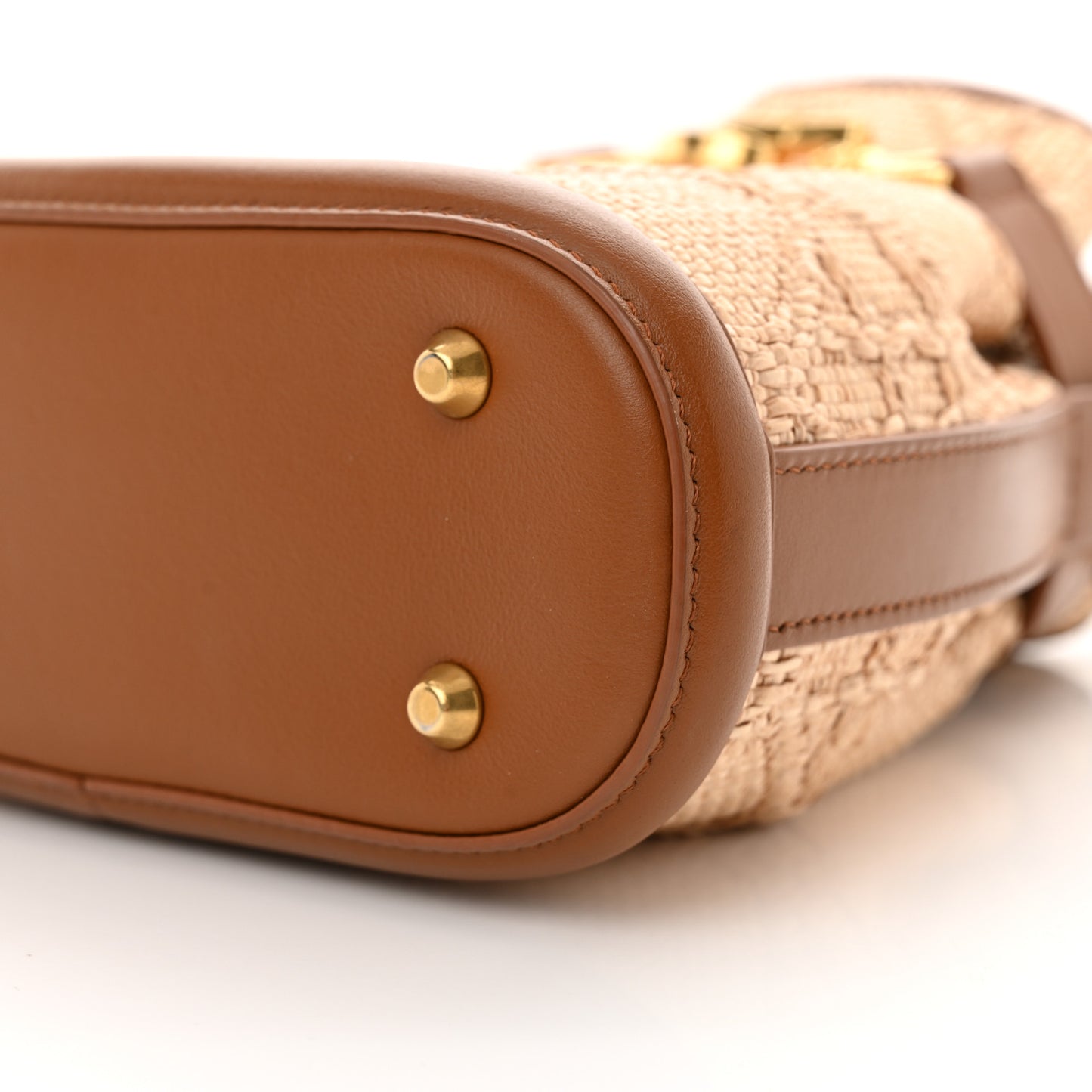 Raffia Calfskin Cannage Small C'est Dior Cannage Bucket Bag Natural