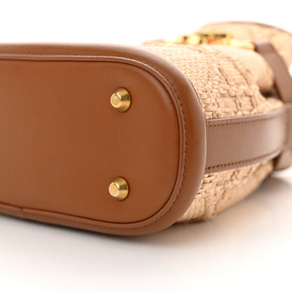 Christian Dior Raffia Calfskin Cannage Small C'est Dior Cannage Bucket Bag Natural 10 of 10