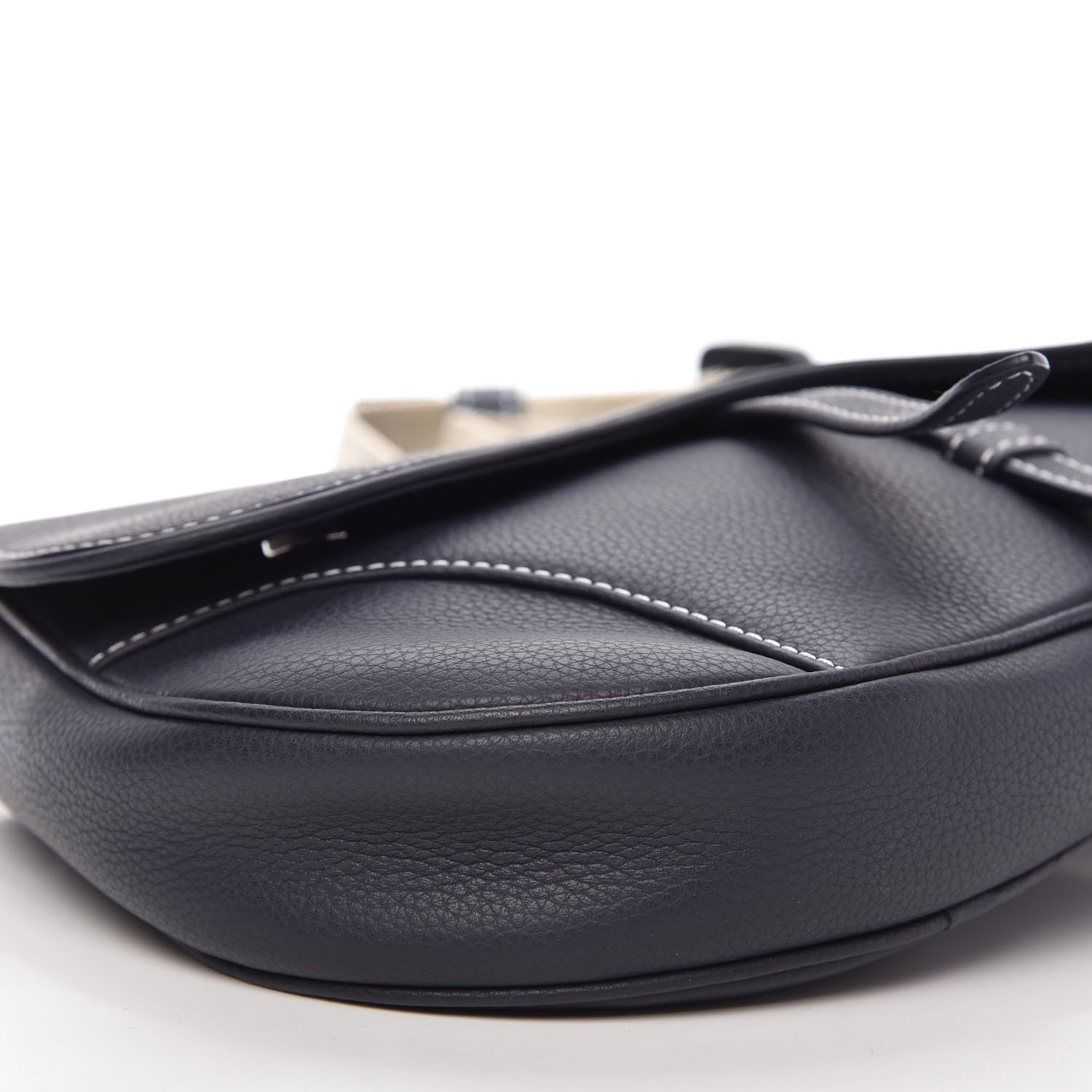 Christian Dior Grained Calfskin Kim Jones Saddle Bag Navy Blue 7 of 11