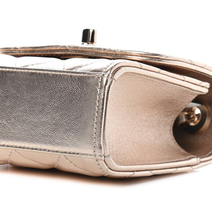 Chanel Metallic Lambskin Quilted Mini Trendy CC Clutch With Chain Gold 8 of 8