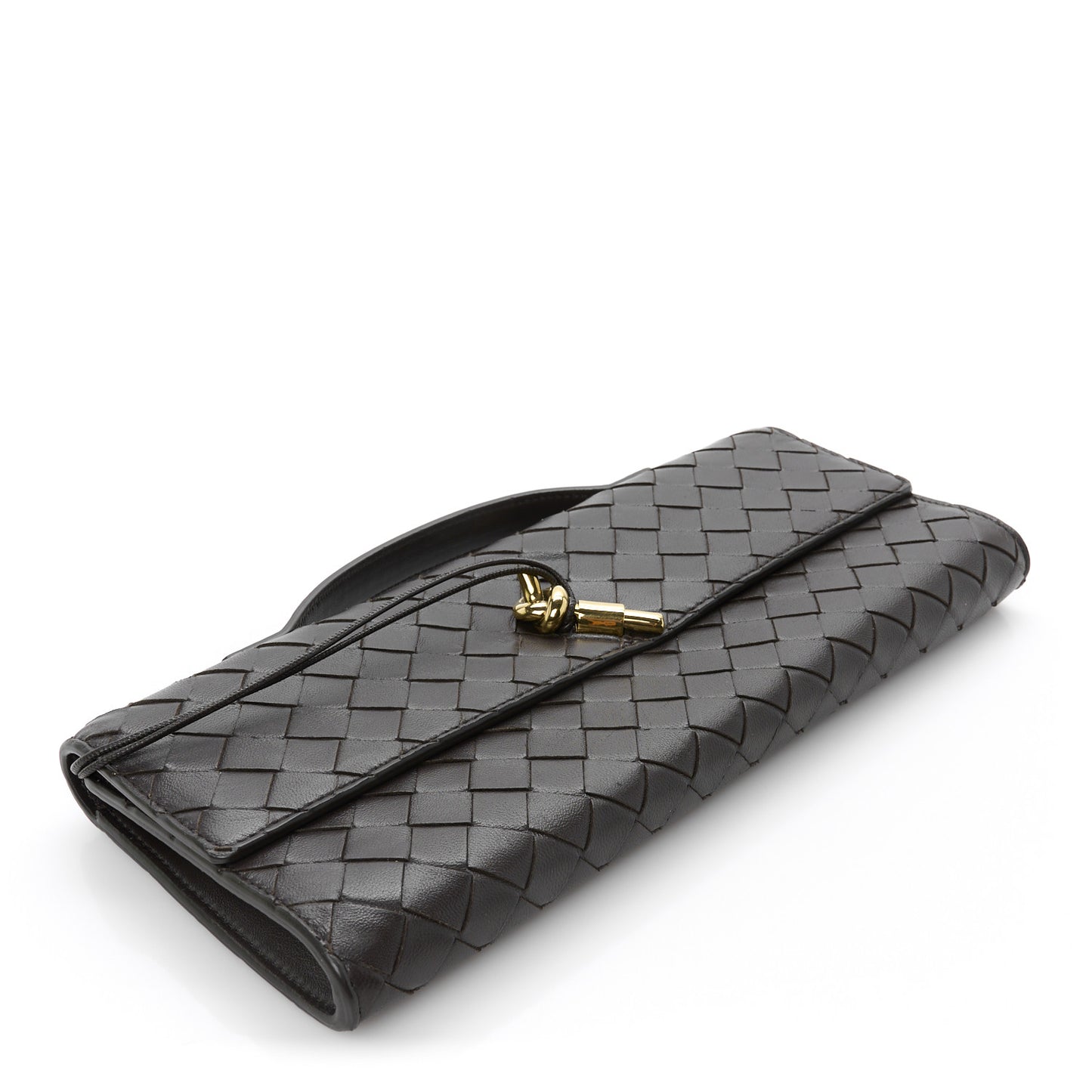 Nappa Intrecciato Long Andiamo Top Handle Clutch Fondant