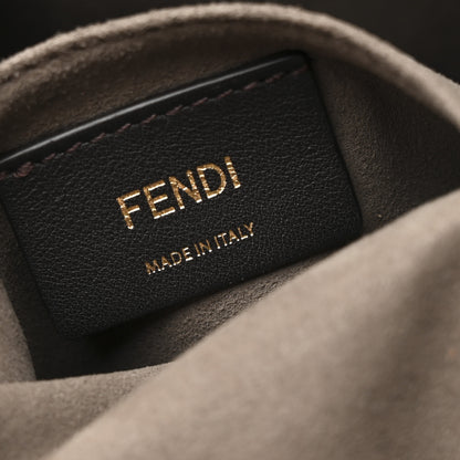 Fendi Glazed Fabric Vitello Grace F is Fendi FF 1974 Stamp Patch Grande Mon Tresor Bucket Bag Mogano Panna Nocciola 6 of 10