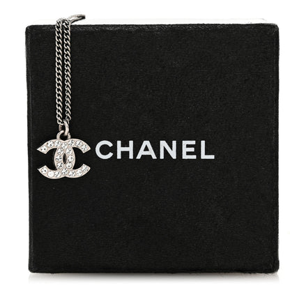 Chanel Crystal Timeless CC Necklace Silver 5 of 5