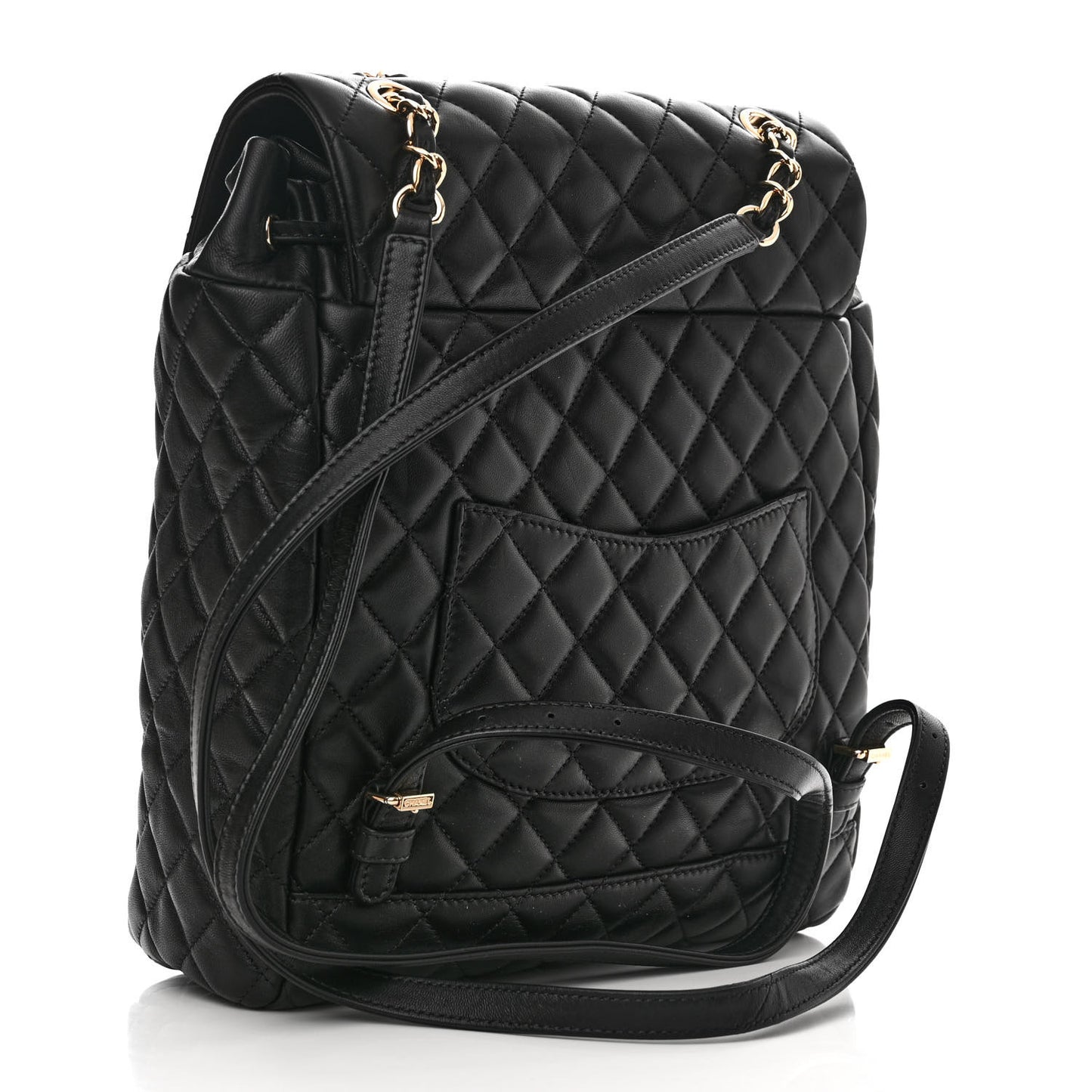 Lambskin Quilted Large Urban Spirit Backpack Black