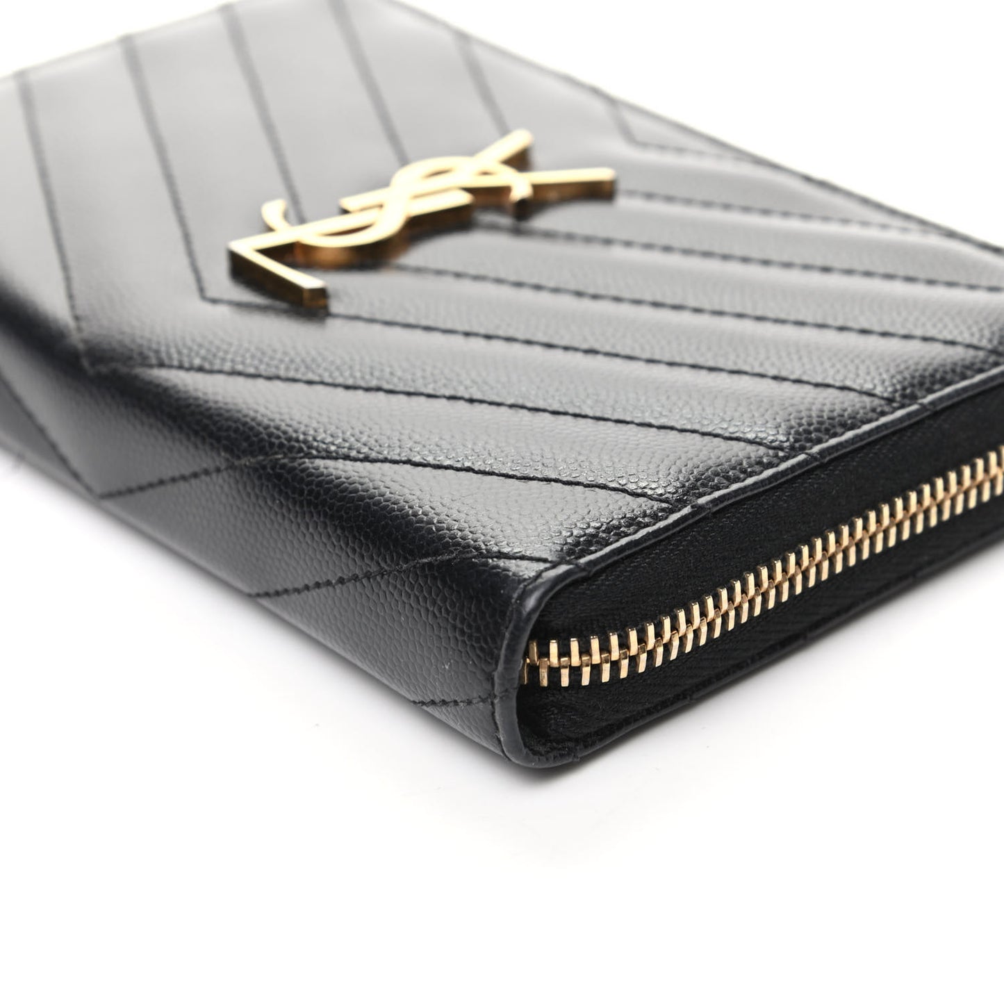 Grain De Poudre Matelasse Chevron Monogram Phone Wallet Black