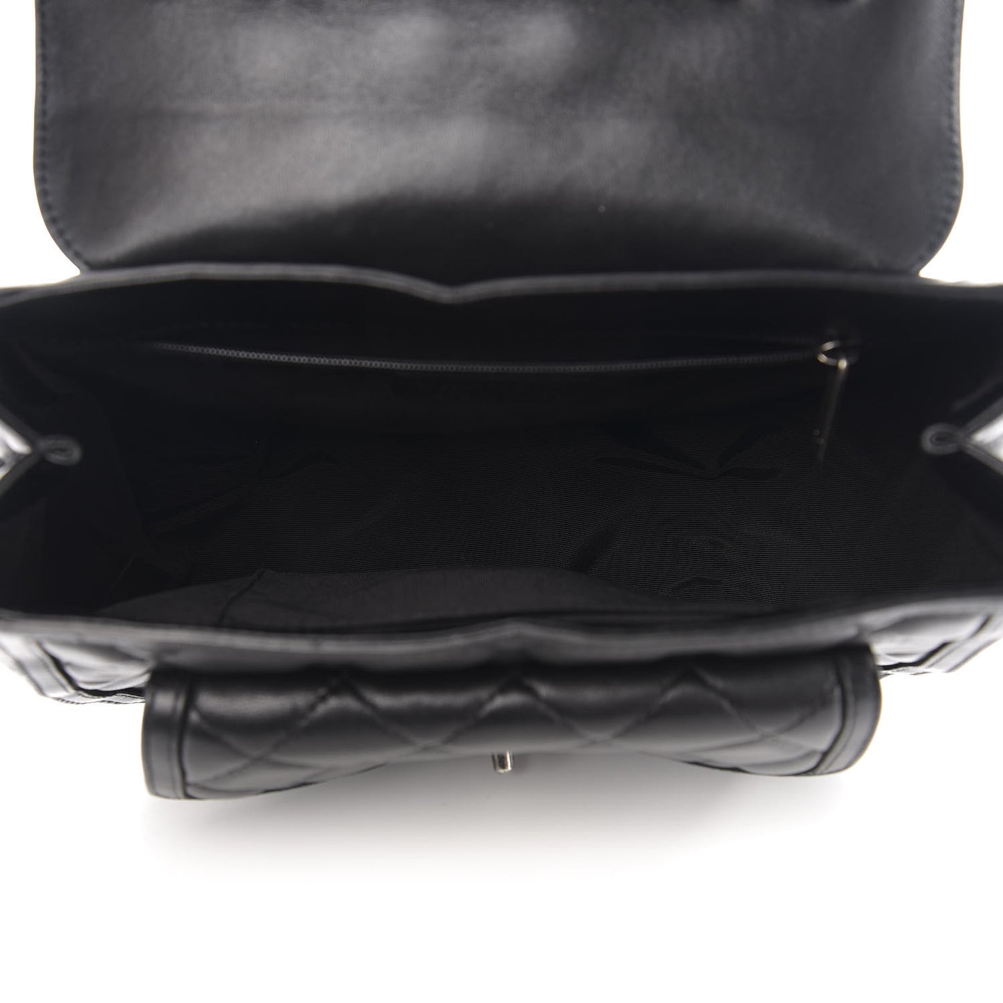 Lambskin Quilted Messenger Flap Black