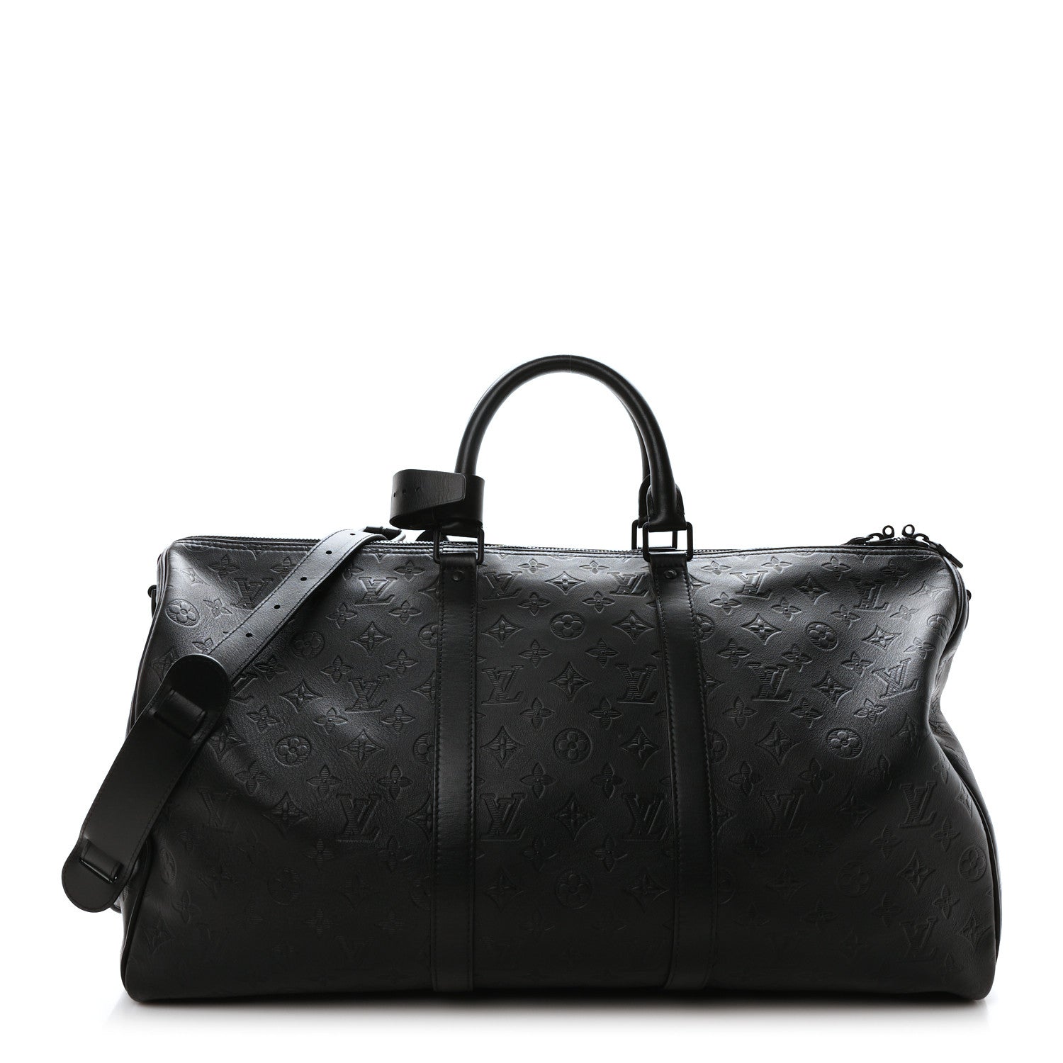 Louis Vuitton Calfskin Shadow Monogram Keepall Bandouliere 50 Black 1 of 9