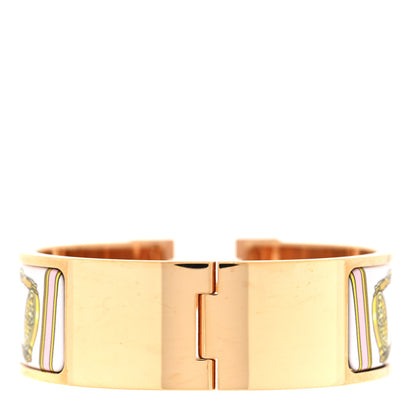 Hermes Enamel Printed Wide Musee Clic Clac H Bracelet PM Dragee 3 of 4