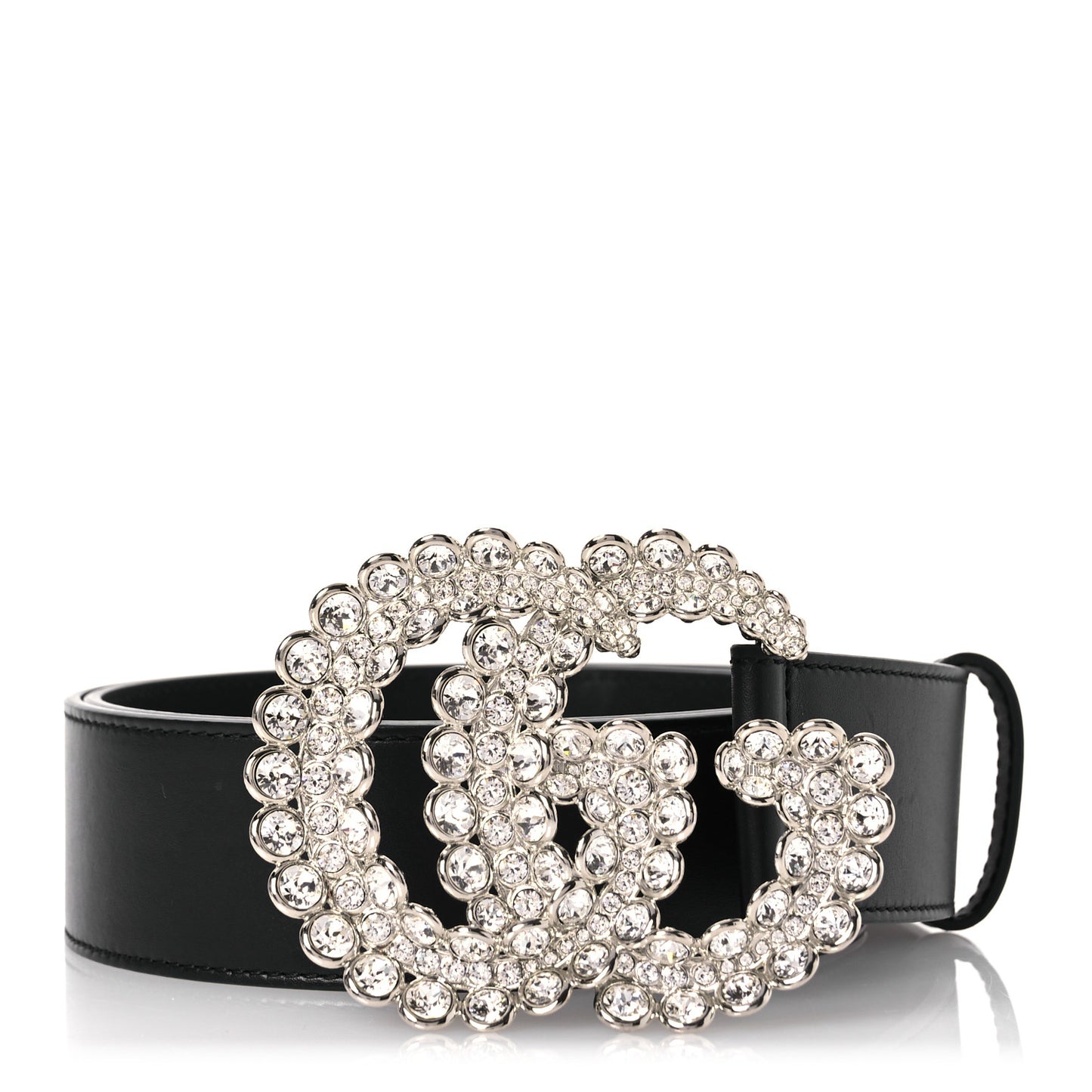 Calfskin Crystal Double G 40mm Belt 90 36 Black