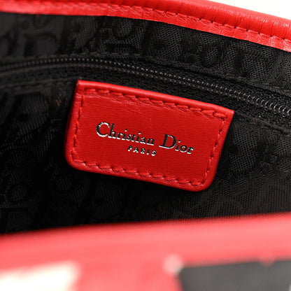 Christian Dior Canvas Hardcore Pierced Saddle Bag White Red Black 5 of 14
