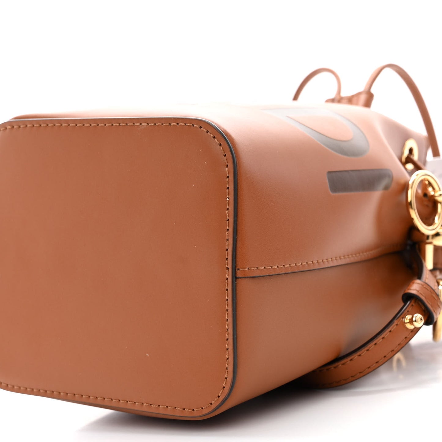 Vitello King F is Fendi Logo Embossed Mini Mon Tresor Bucket Bag Cuoio