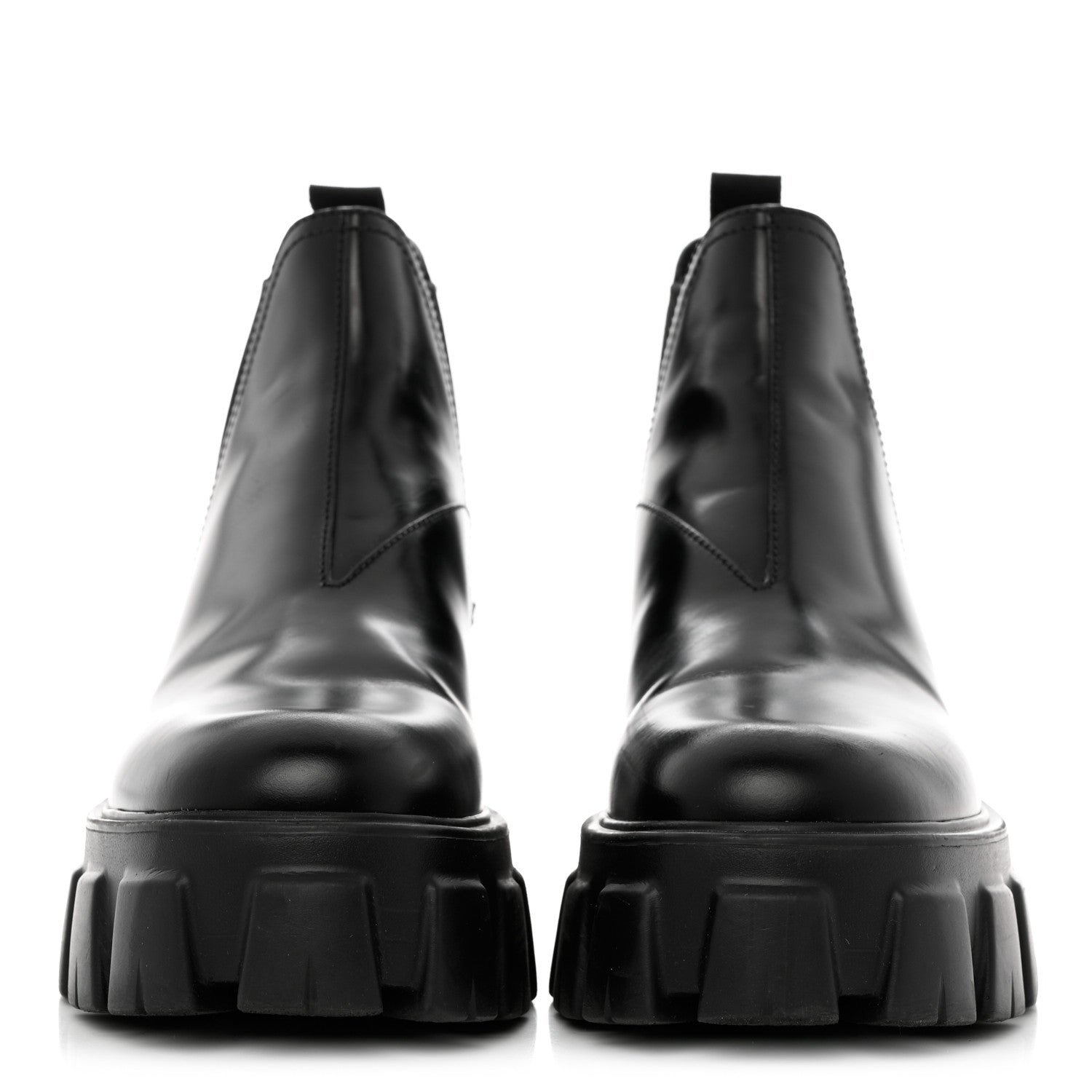 Prada Spazzolato Rois Monolith Chelsea 55mm Ankle Boots 36.5 36.5 Black 2 of 9