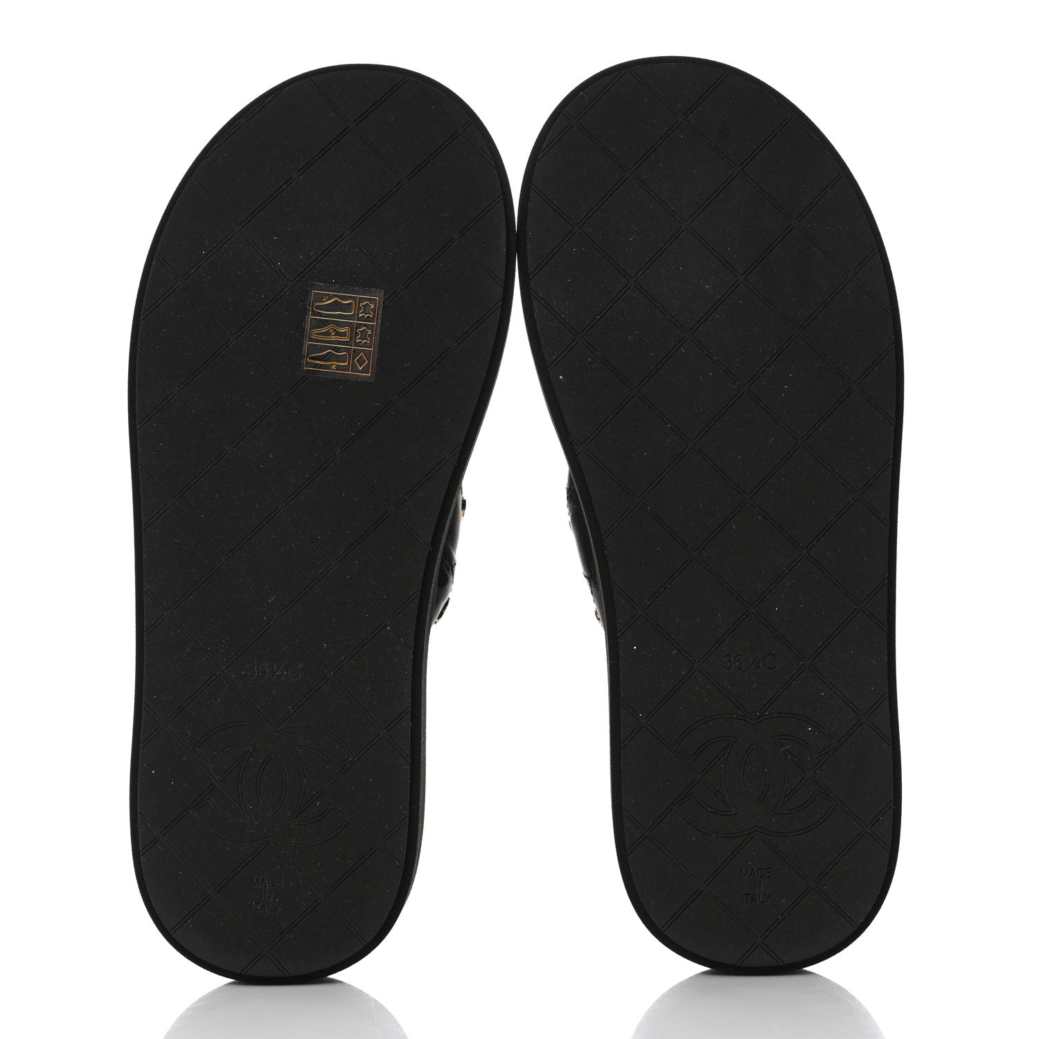 Chanel Lambskin Quilted Padded Charms Thong Sandals 36.5 Black 5 of 8