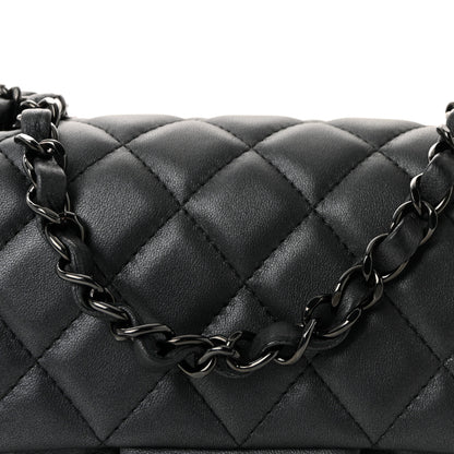 Chanel Lambskin Quilted Mini Rectangular Flap So Black 8 of 11