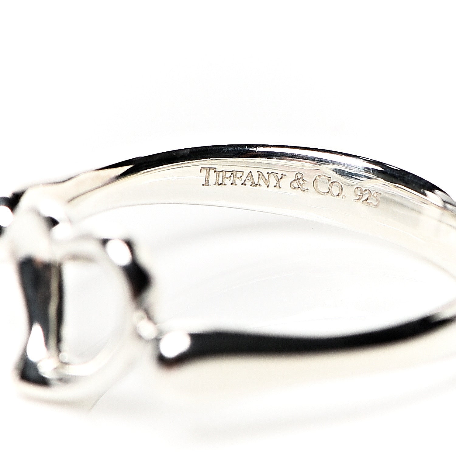 Tiffany Sterling Silver Elsa Peretti Open Heart Ring 50 5.25 4 of 5