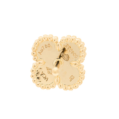 Van Cleef & Arpels 18K Yellow Gold Mother of Pearl Sweet Alhambra Earrings 4 of 4