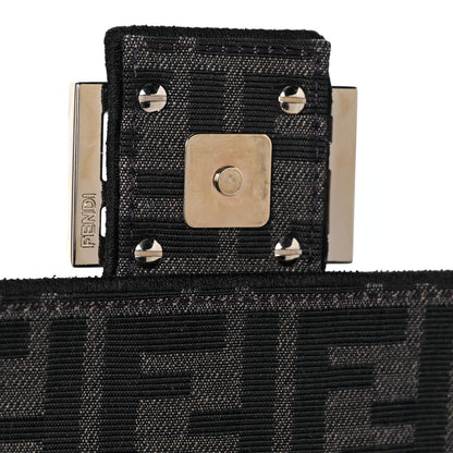 Fendi Fabric Jacquard FF 1974 Medium Baguette Tobacco Moro Black 11 of 12
