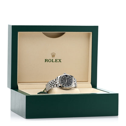 Rolex Stainless Steel 18K White Gold 31mm Oyster Perpetual Datejust Watch Black 178274 5 of 5
