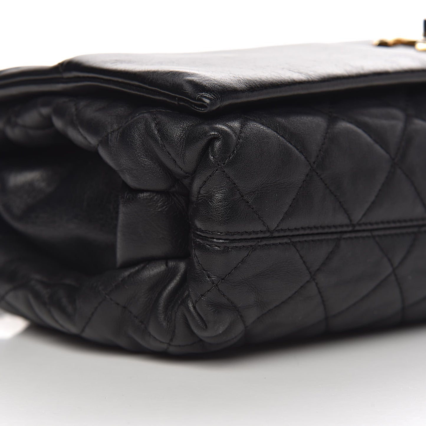 Calfskin Quilted Jumbo Soft Elegance Flap Black