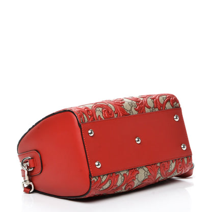 Gucci GG Supreme Monogram Arabesque Small Boston Hibiscus Red 4 of 6