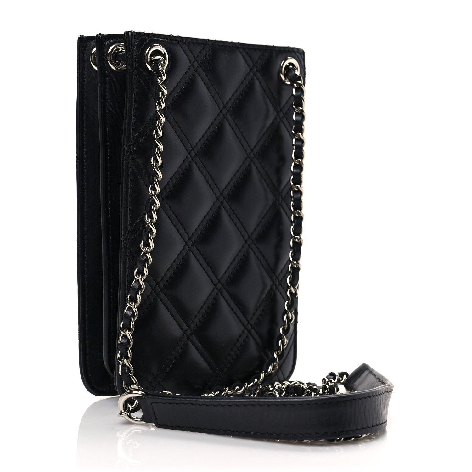 Chanel Calfskin Quilted Crossbody CC Phone Holder Black 3 of 8