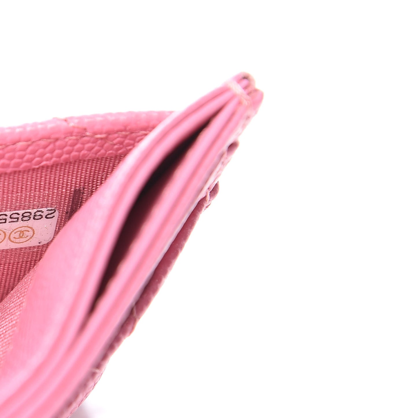 Caviar Quilted Card Holder Pink