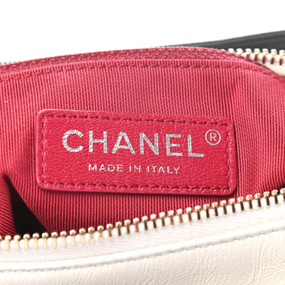Chanel Aged Calfskin Quilted Small Gabrielle Hobo Black White 6 of 9