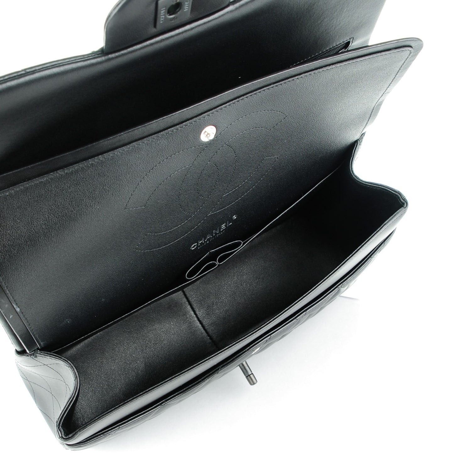 Lambskin Quilted Jumbo Double Flap So Black