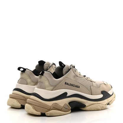 Balenciaga Fabric Mesh Womens Triple S Sneakers 40 Beige Black 4 of 10