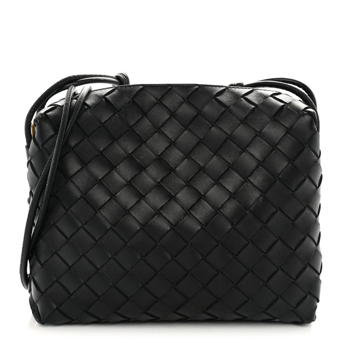 Nappa Intrecciato Small Loop Camera Bag Black