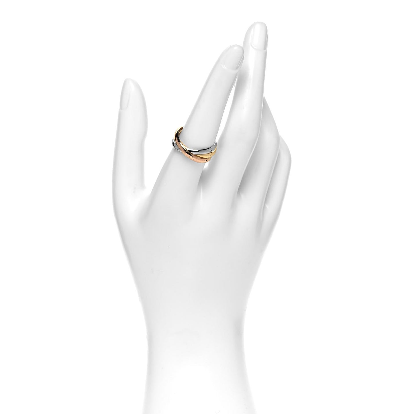 18K Pink Yellow White Gold Small Trinity Ring 57 8