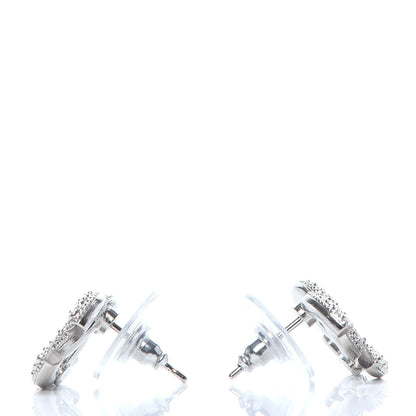Chanel Crystal CC Earrings Silver 3 of 5