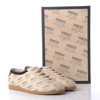 Gucci Calfskin Stamp Print Womens Falacer Sneakers 37.5 Soy 10 of 10