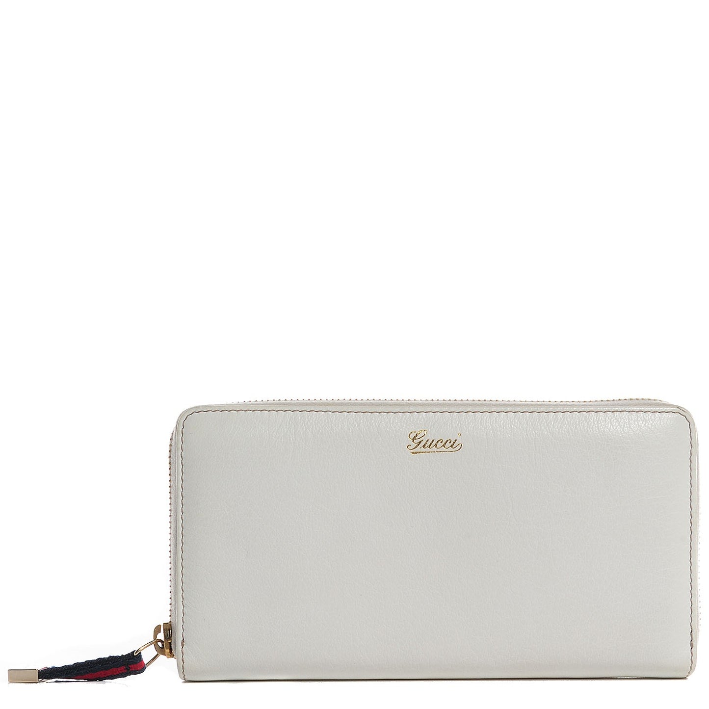 Calfskin Capri Zip Around Wallet White