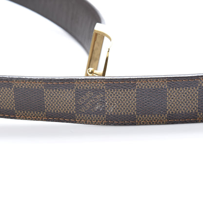 Louis Vuitton Damier Ebene LV Paris Buckle Belt 75 30 Gold 9 of 9