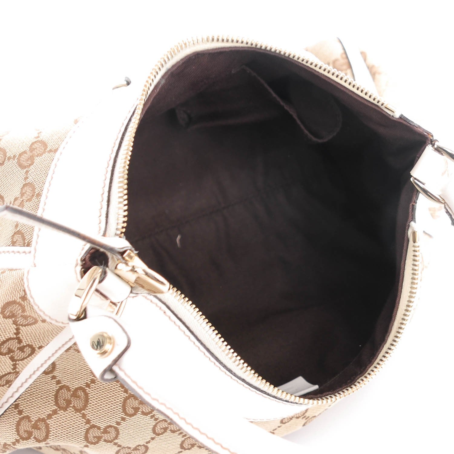 Gucci Monogram Medium D Gold Ring Hobo White 5 of 7