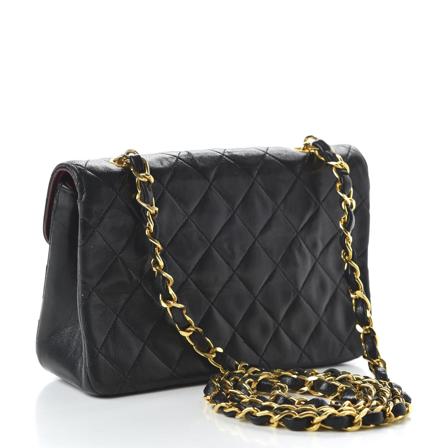 Lambskin Quilted Flap Bag Black