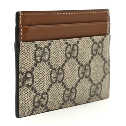 Gucci GG Supreme Monogram Calfskin Card Holder Beige Ebony Cuir 3 of 7