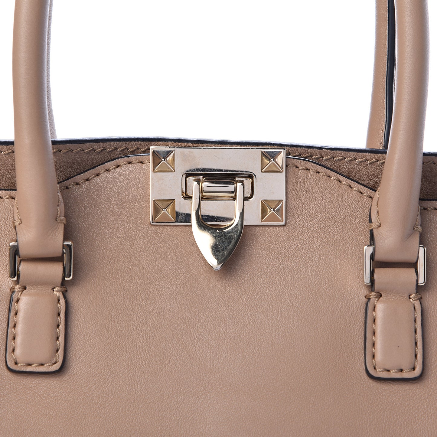 Vitello Rockstud Double Handle Tote Alpaca