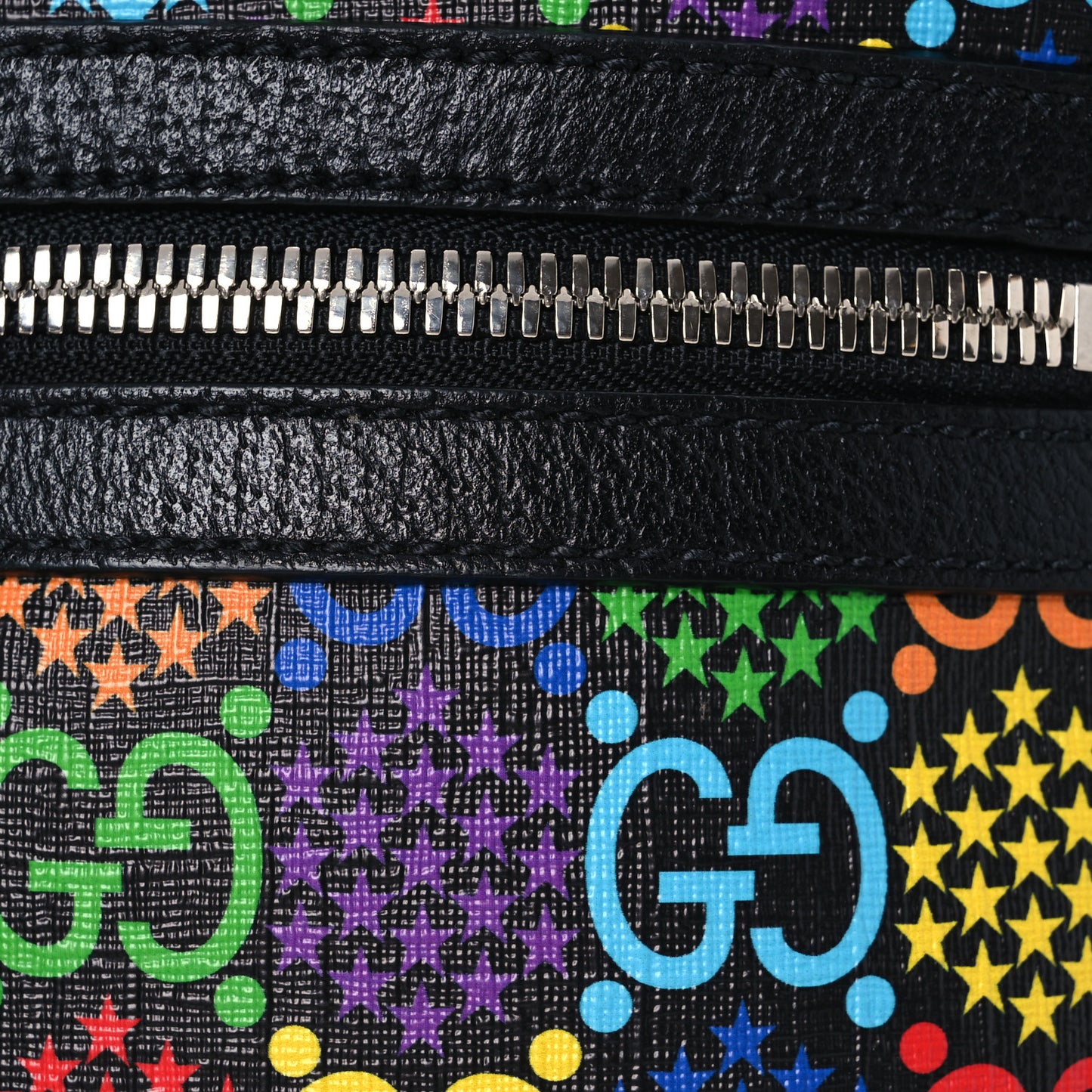 GG Supreme Monogram Psychedelic Messenger Bag Black